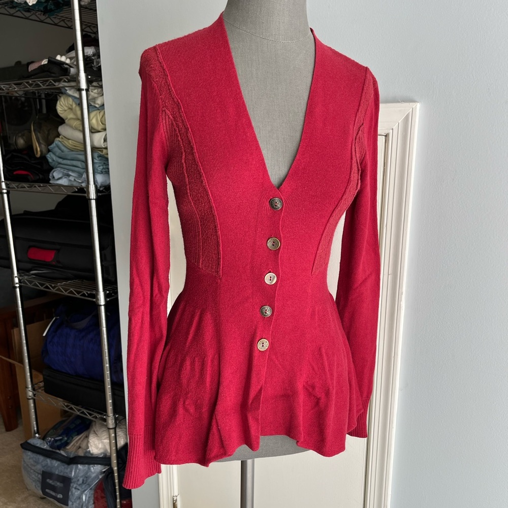 Free People red sweater/top